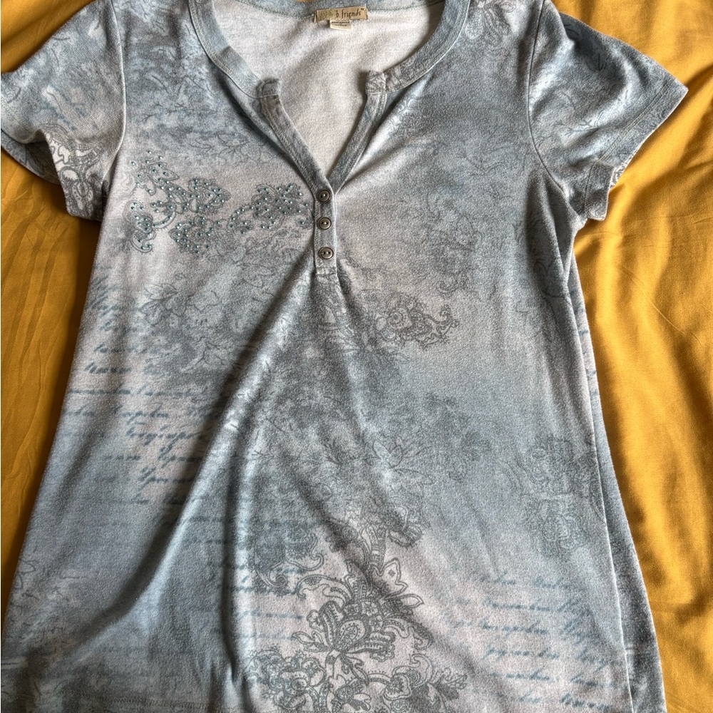 Y2K Gray Fitted T-Shirt
